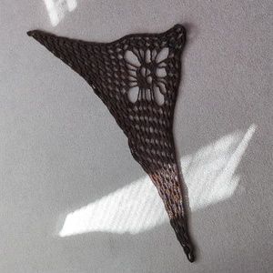 Handmade Crochet Scarf Shawl Skull Lace Motif